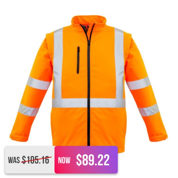 Unisex Hi Vis 2 in 1 X Back Soft Shell Jacket Thumbnail